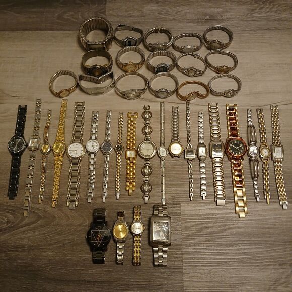 Lot 35+ Watches Parts/Repair ALL Metal Timex Relic Fossil Pulsar Guess DNKY main image 5